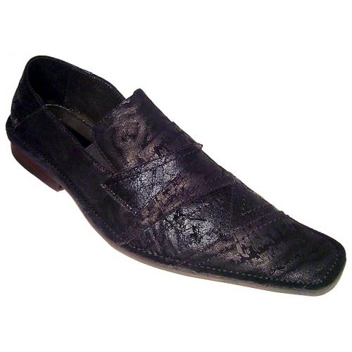 Steeple Gate"Impulse"Black Italian Designed Leather Shoes S26831